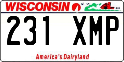 WI license plate 231XMP