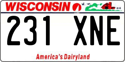 WI license plate 231XNE