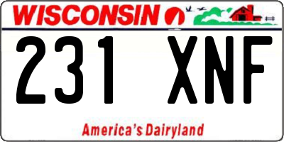 WI license plate 231XNF