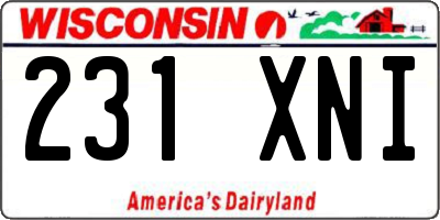 WI license plate 231XNI