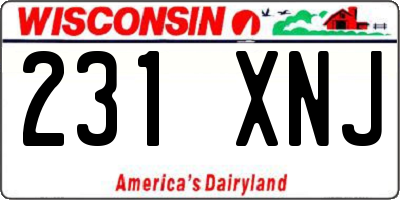 WI license plate 231XNJ
