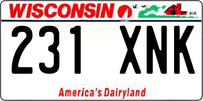 WI license plate 231XNK