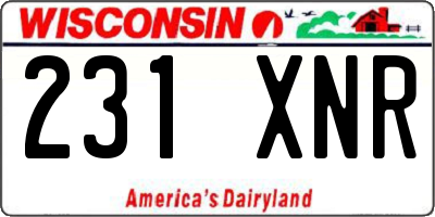 WI license plate 231XNR