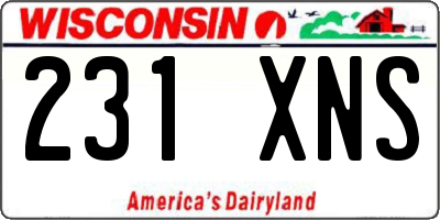 WI license plate 231XNS