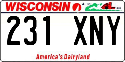 WI license plate 231XNY