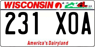 WI license plate 231XOA