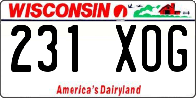 WI license plate 231XOG