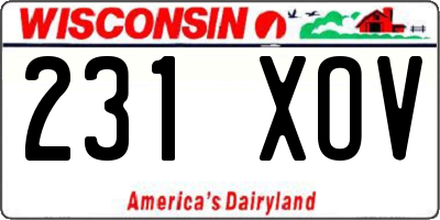 WI license plate 231XOV