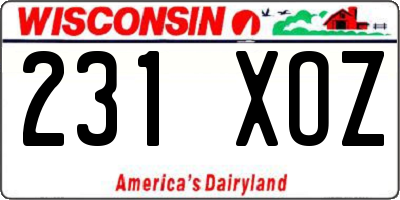 WI license plate 231XOZ