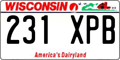 WI license plate 231XPB