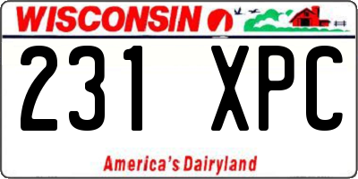 WI license plate 231XPC