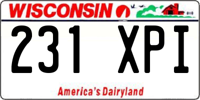 WI license plate 231XPI