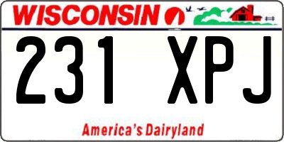 WI license plate 231XPJ