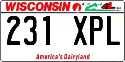 WI license plate 231XPL