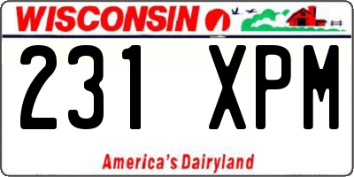 WI license plate 231XPM