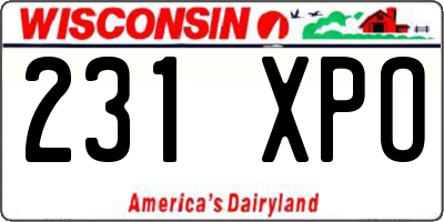 WI license plate 231XPO