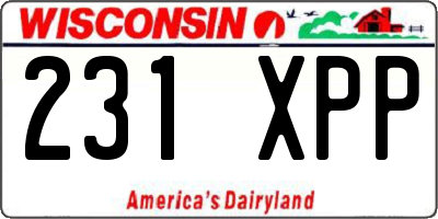 WI license plate 231XPP