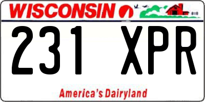 WI license plate 231XPR