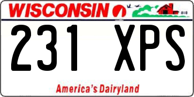 WI license plate 231XPS