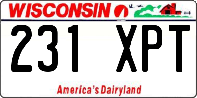 WI license plate 231XPT