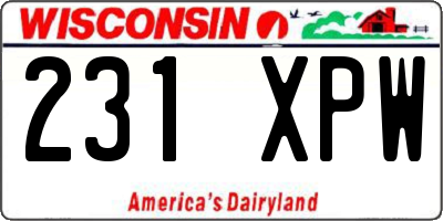 WI license plate 231XPW