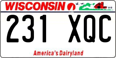 WI license plate 231XQC