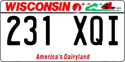 WI license plate 231XQI