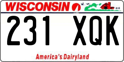 WI license plate 231XQK