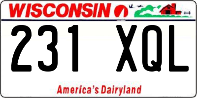 WI license plate 231XQL