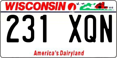 WI license plate 231XQN
