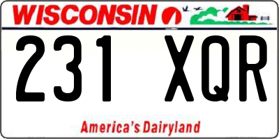 WI license plate 231XQR