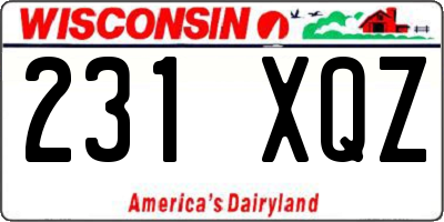 WI license plate 231XQZ
