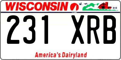 WI license plate 231XRB