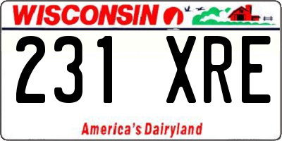 WI license plate 231XRE
