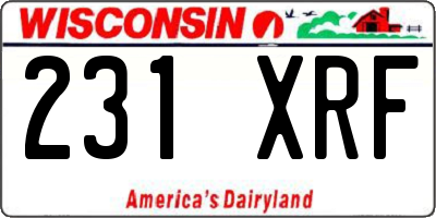 WI license plate 231XRF
