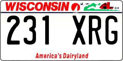 WI license plate 231XRG