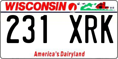 WI license plate 231XRK