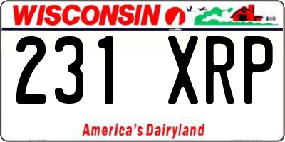 WI license plate 231XRP