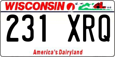 WI license plate 231XRQ