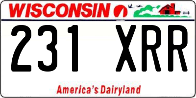 WI license plate 231XRR