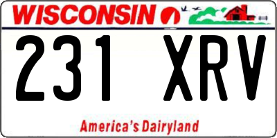 WI license plate 231XRV