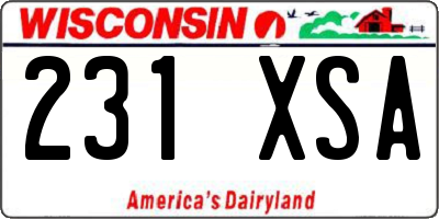 WI license plate 231XSA