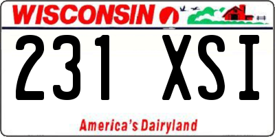 WI license plate 231XSI