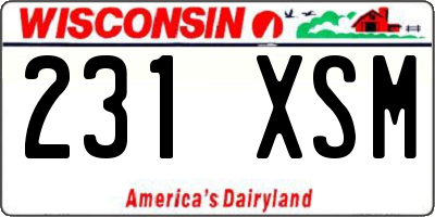 WI license plate 231XSM