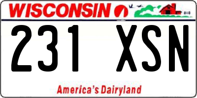 WI license plate 231XSN