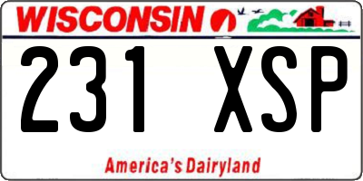 WI license plate 231XSP