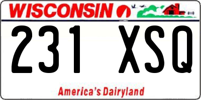 WI license plate 231XSQ