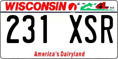 WI license plate 231XSR