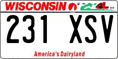 WI license plate 231XSV