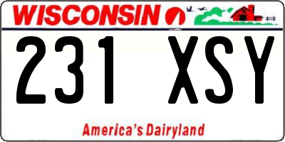 WI license plate 231XSY